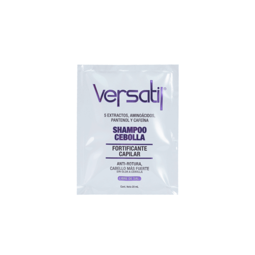 Shampoo sin sal Duvy Class línea Versatil cebolla sobre 20 ml