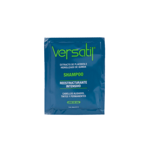 Shampoo sin sal Duvy Class línea Versatil reestructurante sobre 20 ml