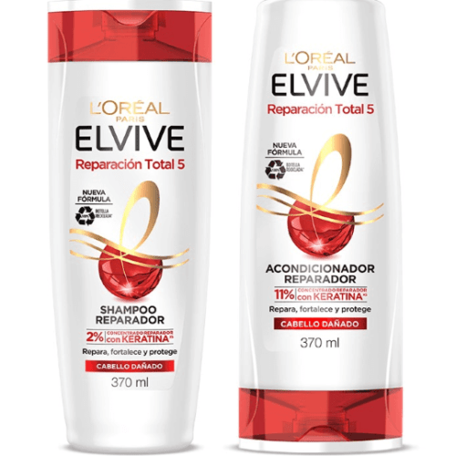 PACK SHAMPOO + ACONDICIONADOR RT5 X 370ML LOREAL ELVIVE