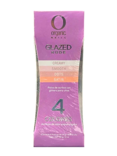GLAZED NUDE 4 COLORES 14G ORGANIC NAILS