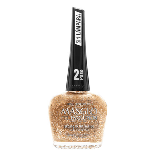 ESMALTE GEL GRANIZADO DORADO MASGLO