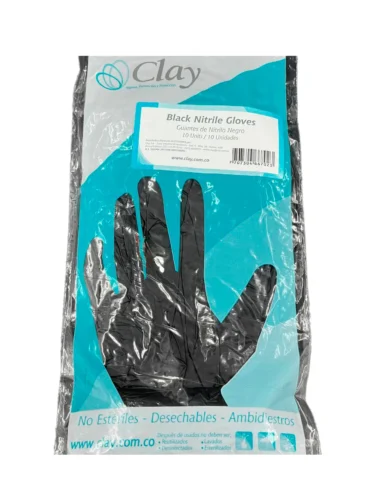 GUANTES NEGRO X 10 UND NITRILO