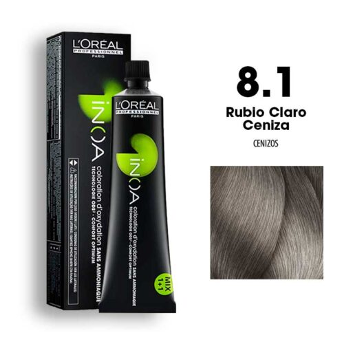 TINTE INOA LOREAL 8.1 RUBIO CLARO CENIZA