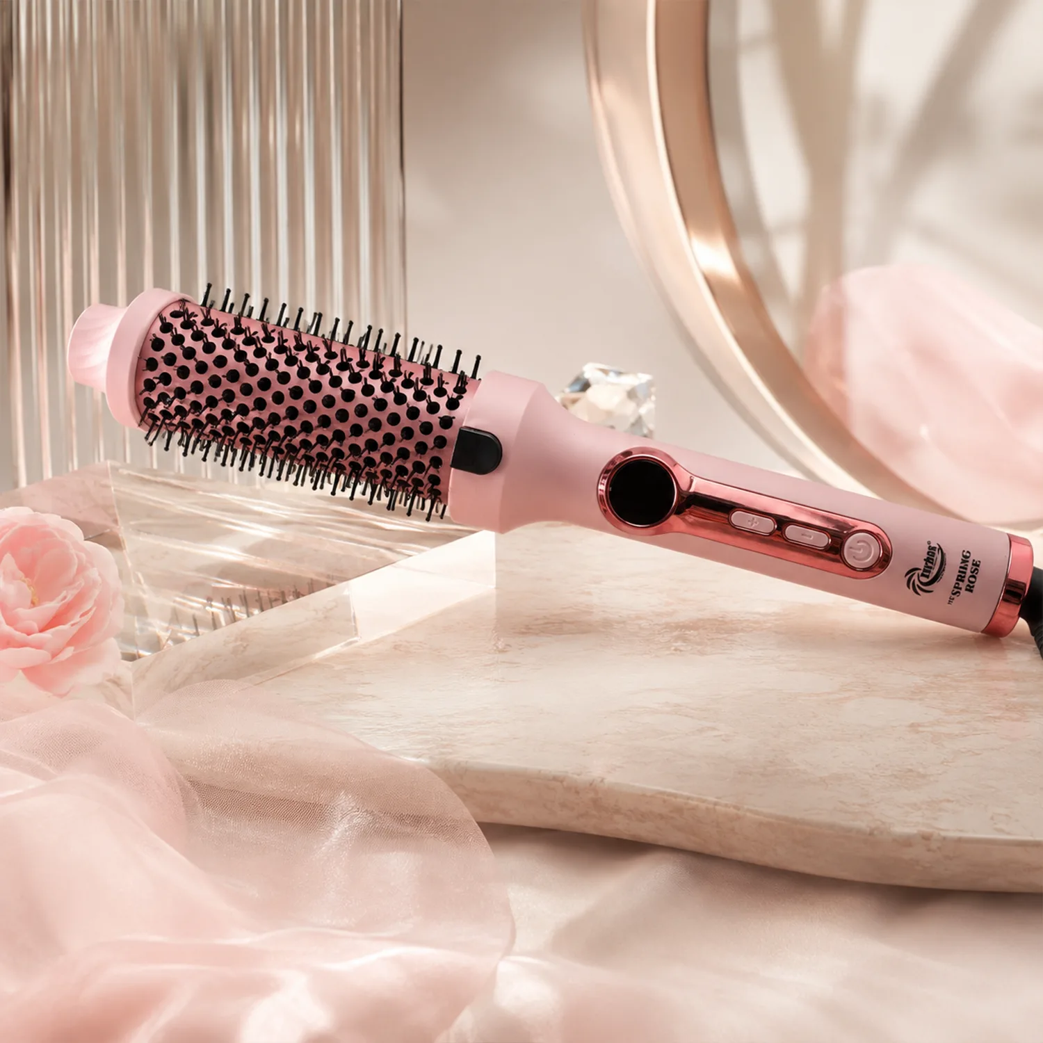 Cepillo secador volumizador Turbox NT Spring Rose para secar, moldear y dar volumen al cabello.